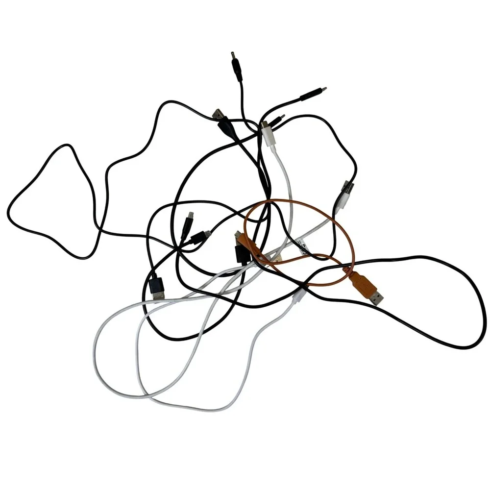 Mixed USB Cable Lot USB-C Micro-USB DC Barrel‎ Jack Charging Data Sync Cords